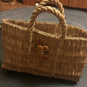 Vintage Handcrafted Straw Hand Bag Yugoslavia